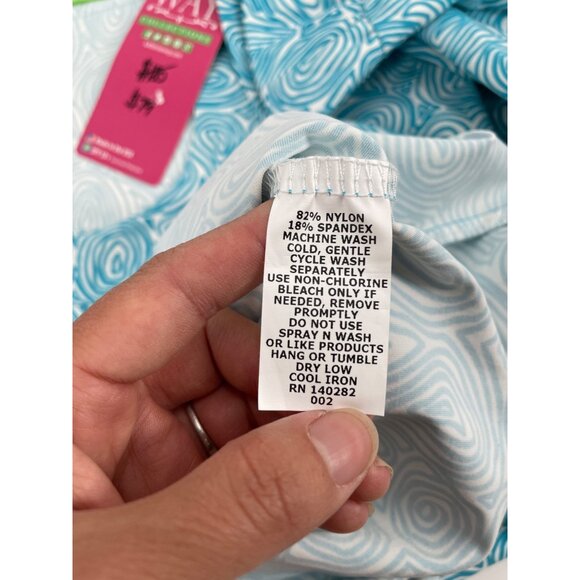 NWT Katherine Way Womens UPF 50+ Blue Swirl Dress 2XL Resort Golf Nautical - Picture 5 of 8